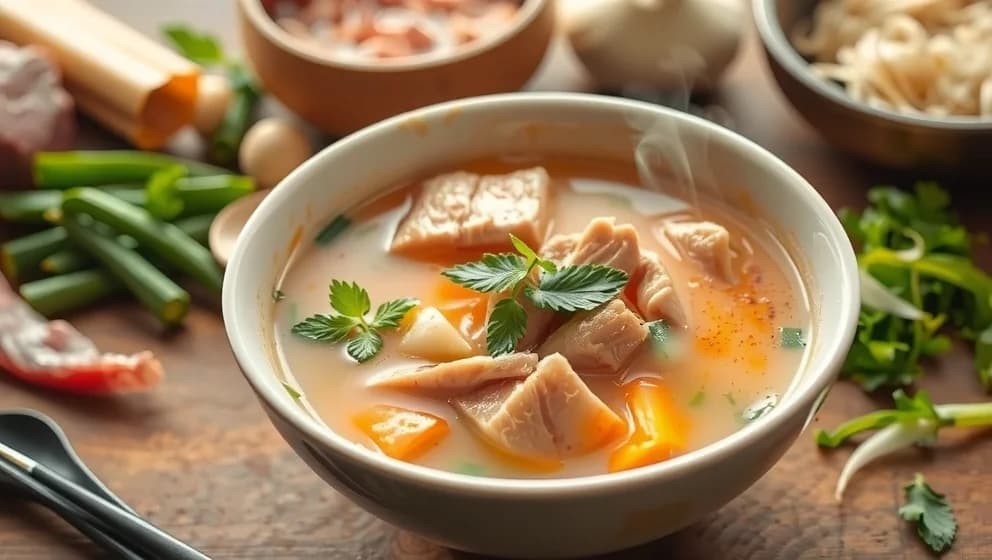 Gröt med fläsk och mungbönor smak så gott